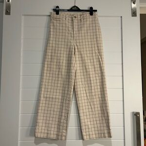Madewell Slim Emmett Full Length Checkered Wide Pant Size 29